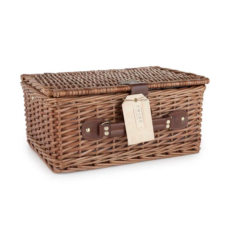 Seaside Newport Wicker Picnic Basket Set