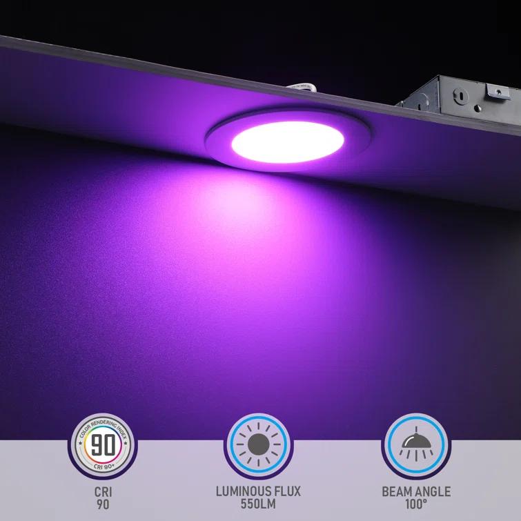 LEDVANS 4 Inch Smart Recessed Light, Color Changing Rgbcw, Voice Control (Set of 4) F-80425