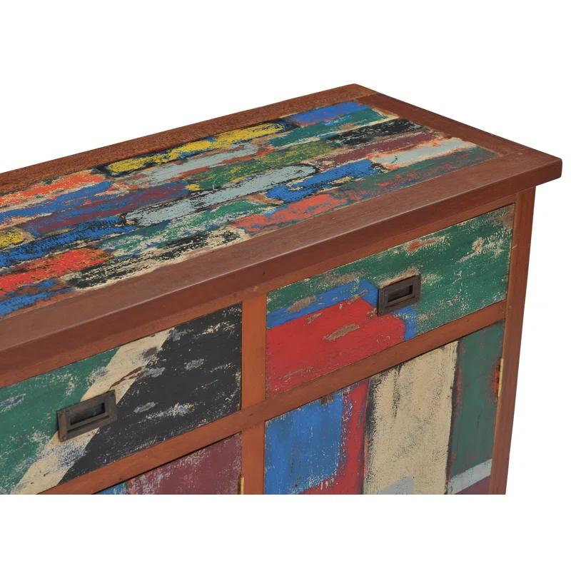 Chic Teak Solid Wood Freestanding Bathroom Cabinet