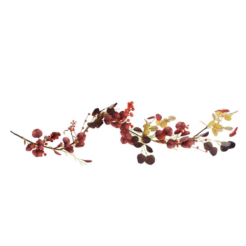 Northlight Seasonal 5' x 8" Berries and Maple Leaves Artificial Fall Harvest Garland Unlit