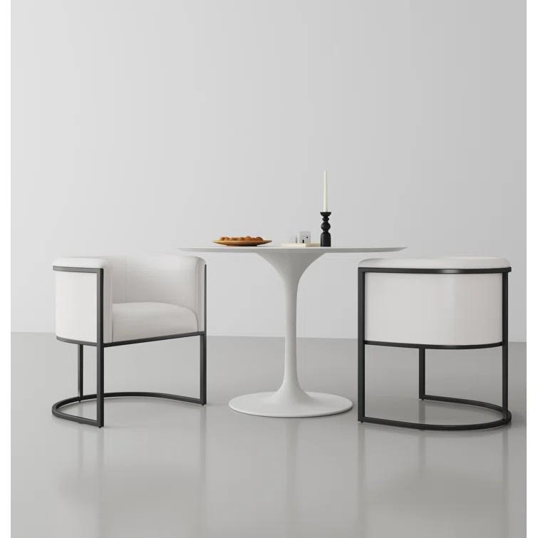 Virgil Faux Leather Upholstered Arm Chair