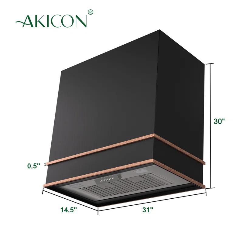 Akicon Akicon 30" Stainless Steel 600 CFM Ducted (Vented) Wall Mounted Required Range Hood