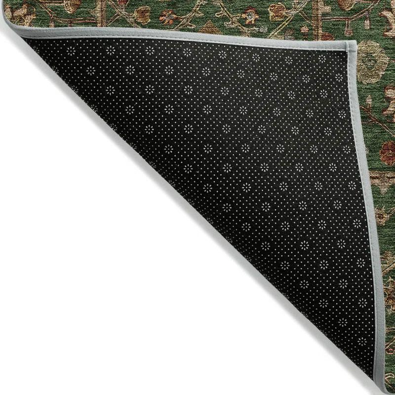 Machine Washable Indoor/Outdoor Chantille ACN1130 Emerald Rug