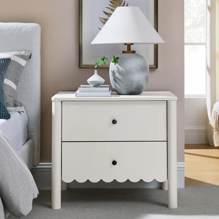 Modway Emmeline Scalloped 2-Drawer Nightstand