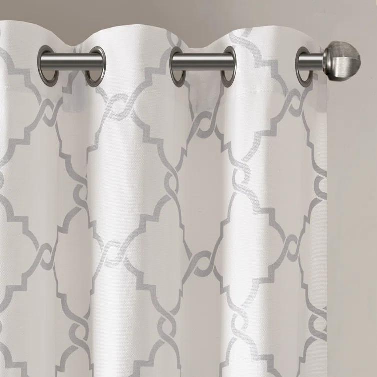 Madison Park Saratoga Fretwork Print Grommet Top Single Window Valance