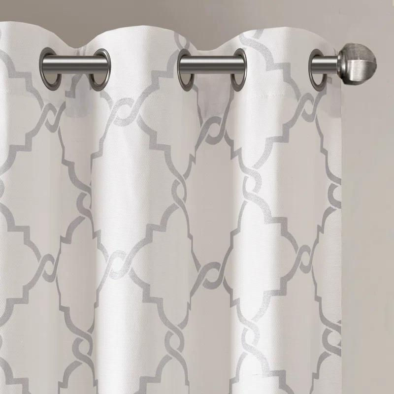 Madison Park Saratoga Fretwork Print Grommet Top Single Window Valance