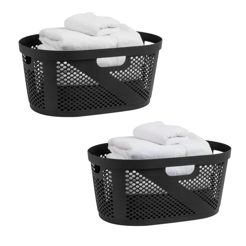 Mind Reader Mind Reader 40L Laundry Basket, Clothes Hamper, Ventilated, Plastic, 23"L x 14.5"W x 10.5"H, 2 Pack (Set of 2)