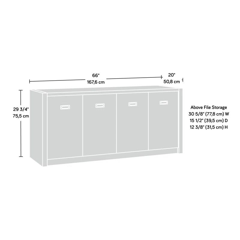Inbox Zero Eraclio 65.984'' Wide 2 - Shelf Credenza with Cable Management