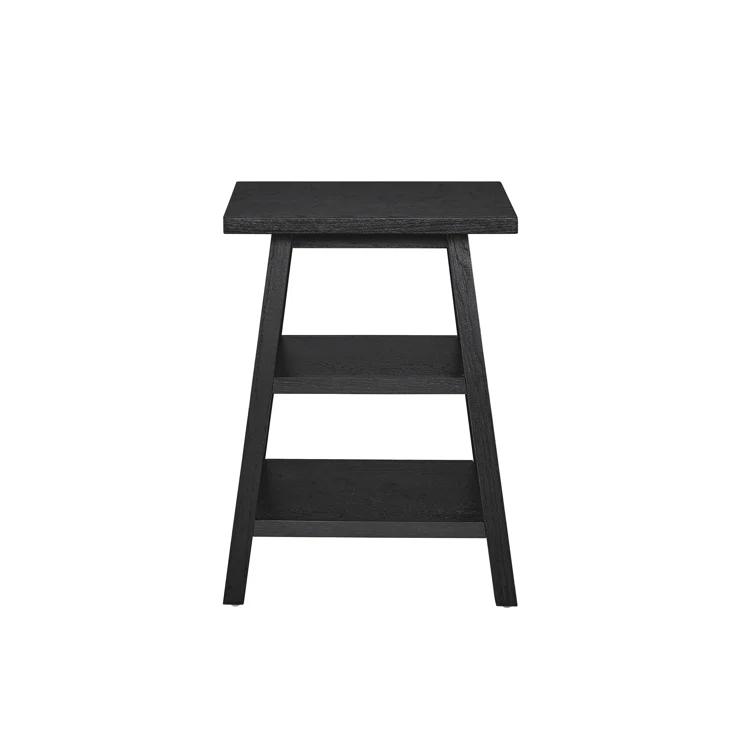 Universal Modern Farmhouse Square End Table in black Charcoal Oak wood