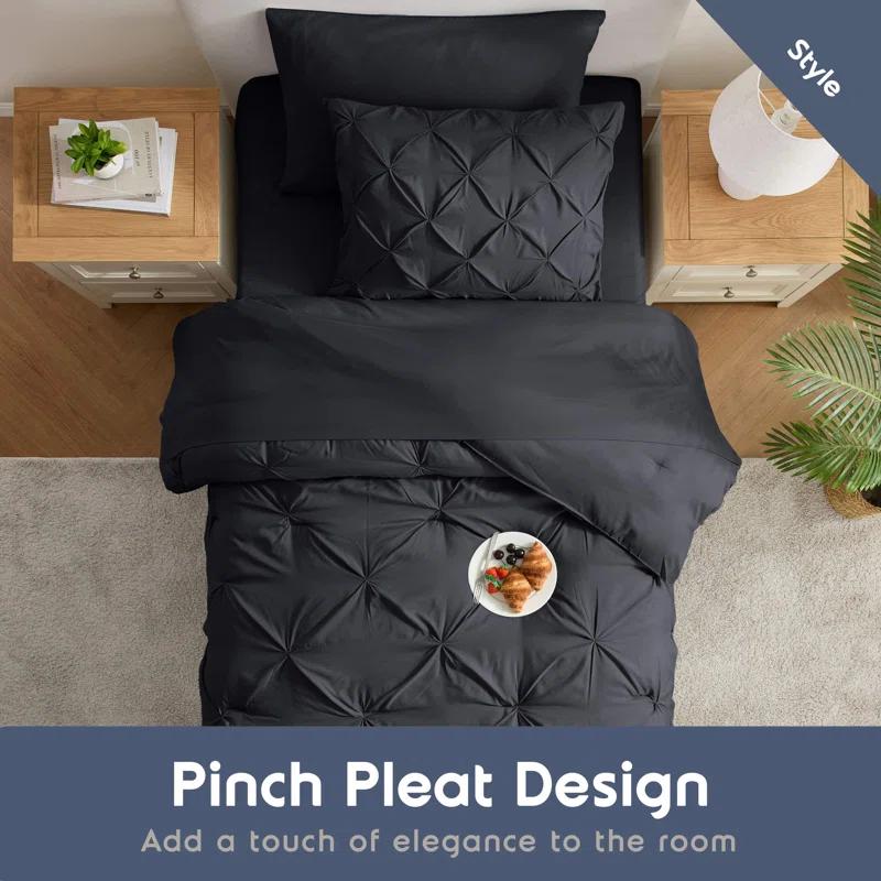 Bed-in-A-Bag Pleated Comforter Set with Bed Sheets