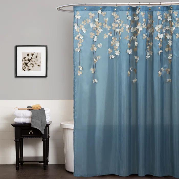 Lush Decor Flower Drop Floral Shower Curtain