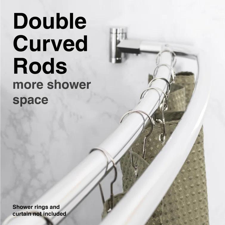 VOMGEB1 Double Curved Shower Rod, Durable Metal Construction