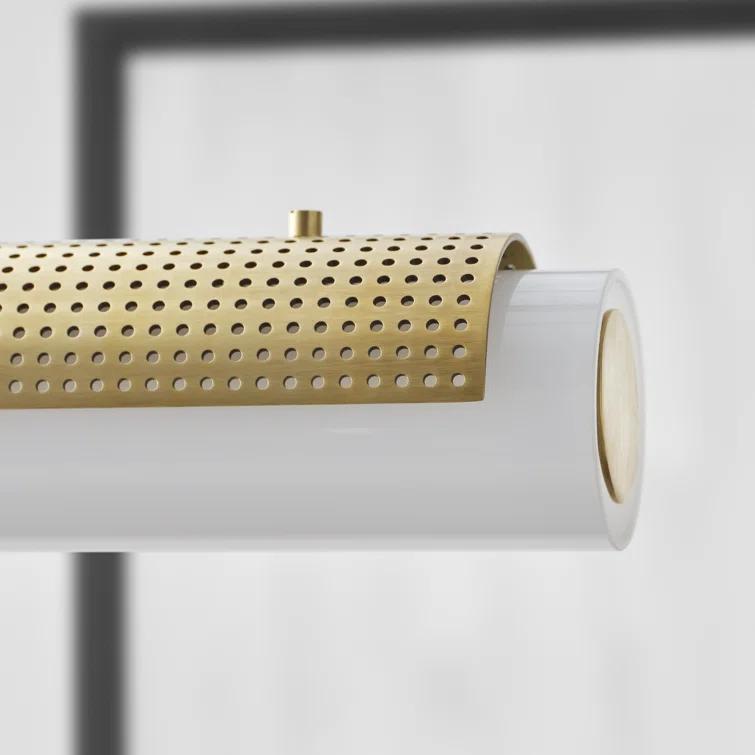 Modern Precision 50'' Brass and Crystal LED Linear Chandelier