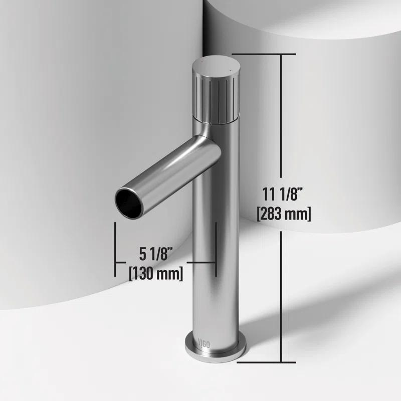 Anvil 16" L x 16" W x 5" H Round White Matte Stone™ Vessel Bathroom Sink with 11" H Faucet