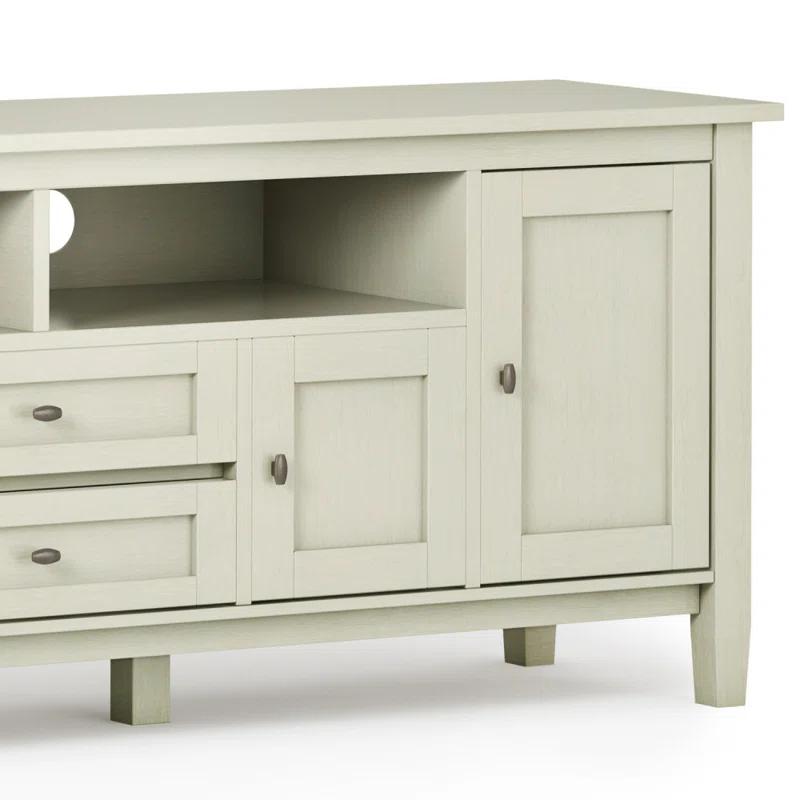 Simpli Home Warm Shaker 72"W Solid Wood TV Stand for TVs up to 80" with 4 Storage Cabinets and 2 Drawers
