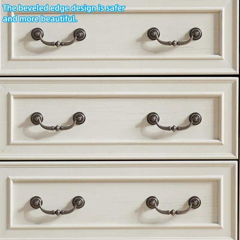 Laurel Foundry Modern Farmhouse® Theron Farmhouse 5 Drawer Bedroom Dresser, Wood Tall Chest of Drawers, Closet Storage for Bedroom
