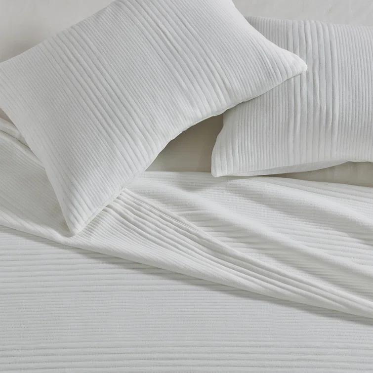 FreshFolds Jersey Cotton Blend Stitched Quilt Set with Shams
