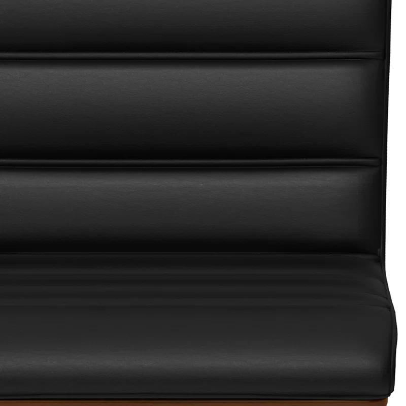 Simpli Home Roland Swivel Upholstered Mid-Century Modern Stool with Padded Seat and Back