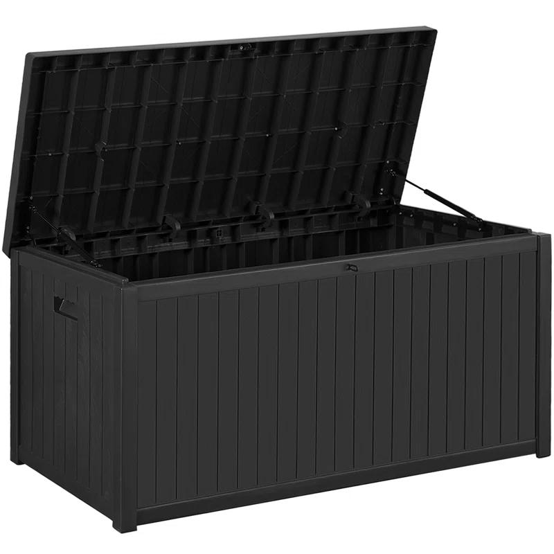 Hokku Designs Waterproof 120 Gallon Large Outdoor Indoor Patio Storage Deck Box , Outside Storage Bin for Cushion Pillows, Towels, Garden Tools