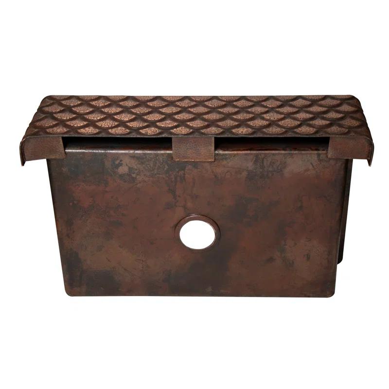 Ambiente CS-KIT-FAH-SGL-SQA-DK Ambiente Mexican Copper Crafts 33x22" Rectangular Single Bowl Copper Kitchen Sink - Bronze Farmhouse Drop-in or Undermount Sink