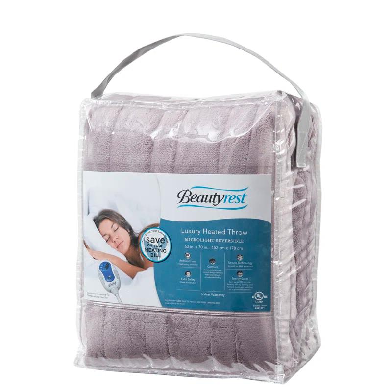 Beautyrest Heated Plush Oversized Throw