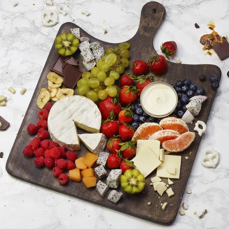 Fitz and Floyd Austin Craft Maryn Mango Wood Paddle Cheese Charcuterie Serving Board, 18-Inch