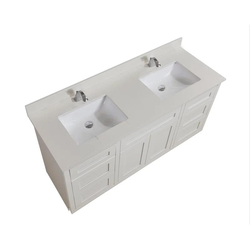 Altair 61'' Composite Double Bathroom Vanity Top with Sink