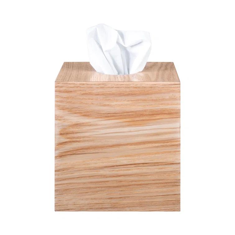 WILO Hardwood Square Tissue Box Cover