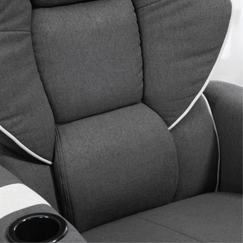 HomCom Faux Leather Manual Swivel Ergonomic Recliner | Wayfair