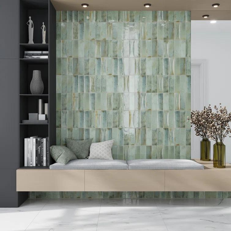 Apollo Tile Antiek 2.58'' W x 7.9'' L Beveled Ceramic Subway Singular Tile