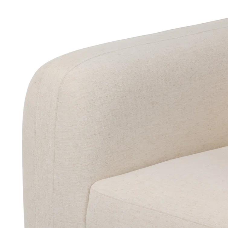 Nara 35.5'' Luxurious Brown Swivel Armchair with Soft Upholstery
