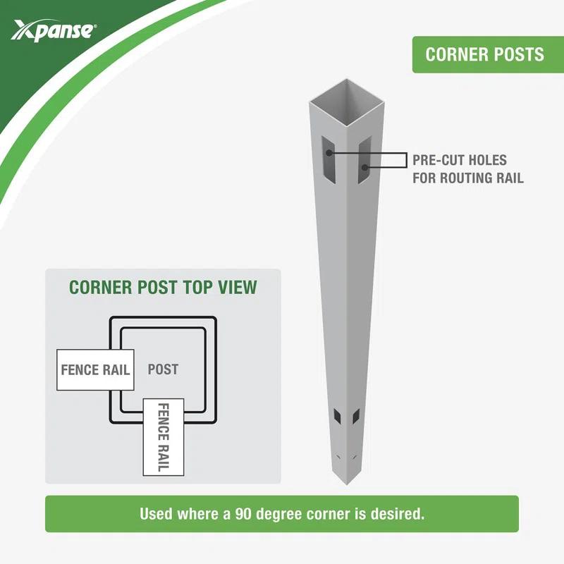 Barrette Outdoor Living 5 in. W x 5 in. D x 84 in. H Closed Picket Corner Post