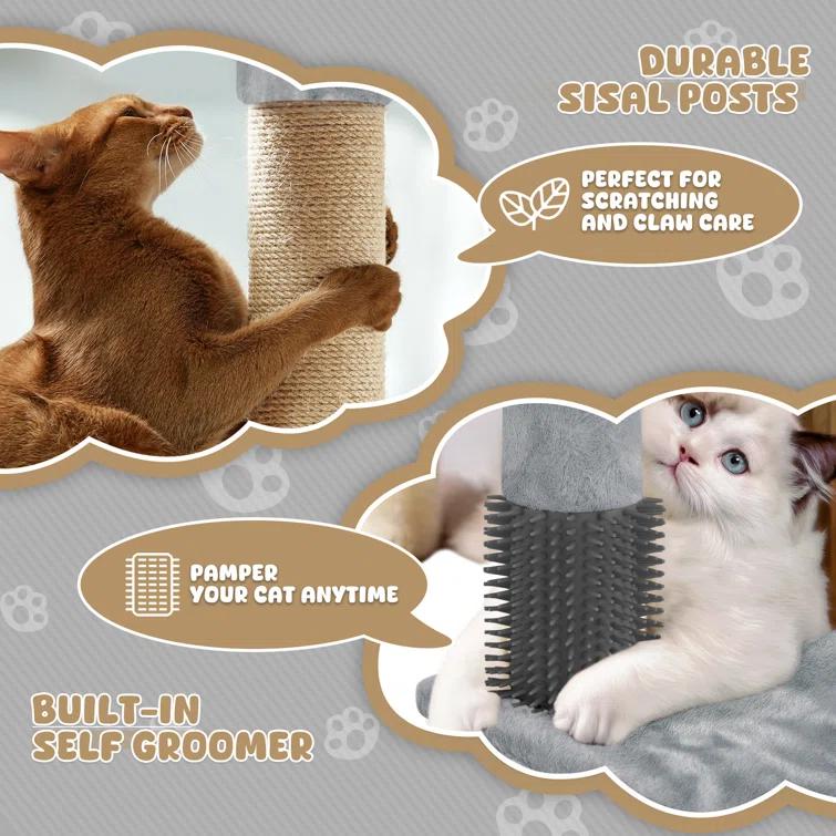 Tucker Murphy Pet™ 36" Small Cat Tower With Hammock, Sisal Scratching Posts, And Ramp, Perfect For Indoor Cats