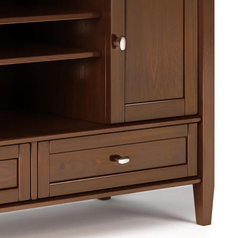 Simpli Home Warm Shaker 47"W Solid Wood TV Stand for TVs up to 55" with 2 Storage Cabinets and 2 Drawers