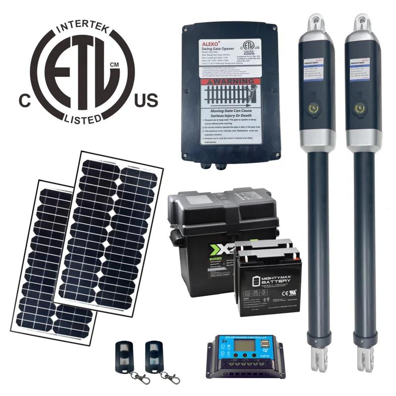 Dual Swing Gate Operator - GG1300U/AS1300U AC/DC - ETL Listed - Solar Kit 50W