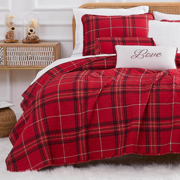SouthShore Fine Linens Vilano Plaid Oversized Microfiber Quilt Set by Southshore Fine Linens