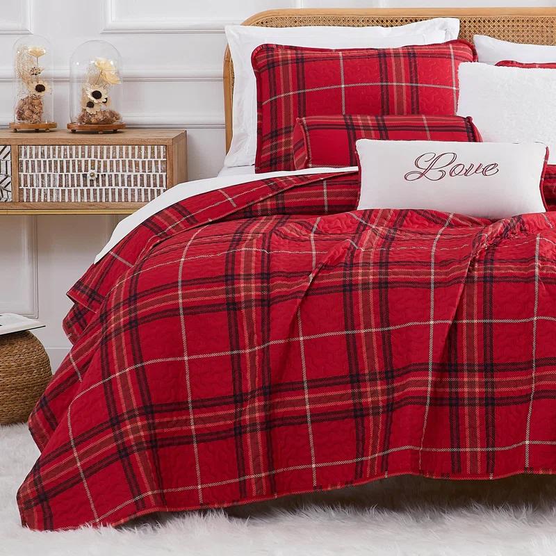 SouthShore Fine Linens Vilano Plaid Oversized Microfiber Quilt Set by Southshore Fine Linens