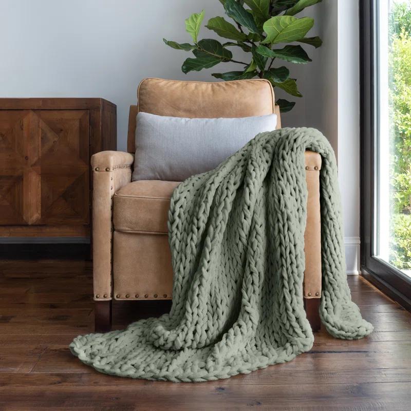 Becky Cameron Handmade Chunky Knit Throw Blanket
