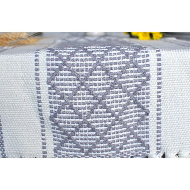 Oveesha Boho Cotton Woven Table Runner With Tassels