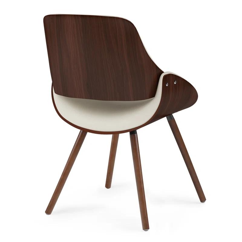 Simpli Home Malden Upholstered Dining Chair with Ergonomic Solid Wood Frame and Mid-Century Modern Style