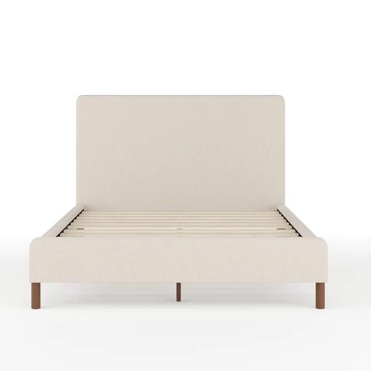 Martha Stewart Martha Stewart Britta Upholstered Platform Bed With Piped Detail Headboard