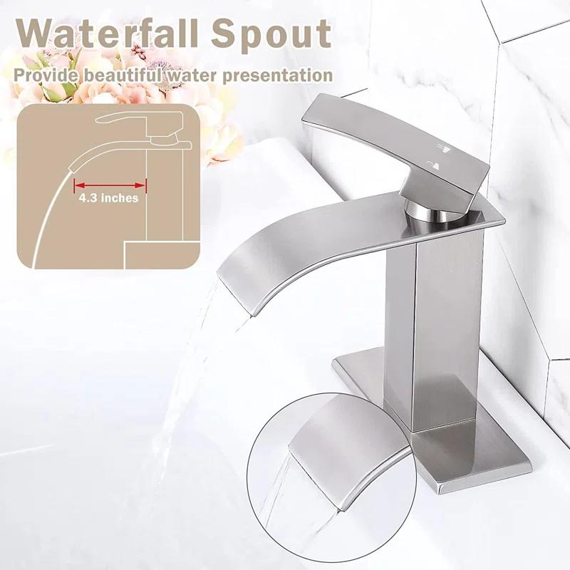 Bathroom Faucet, Single Handle Bathroom Faucets for 1 or 3 Hole Bathroom Sink Faucet