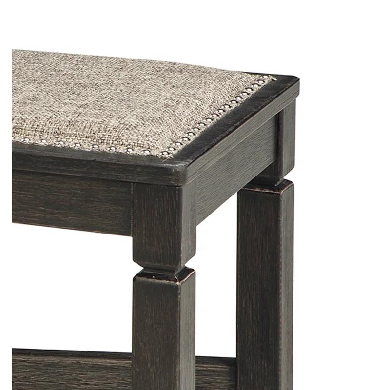 Benjara Trekk Dining Bench, X-Stretcher And Nailhead Trim, Black Wood, 50 Inch