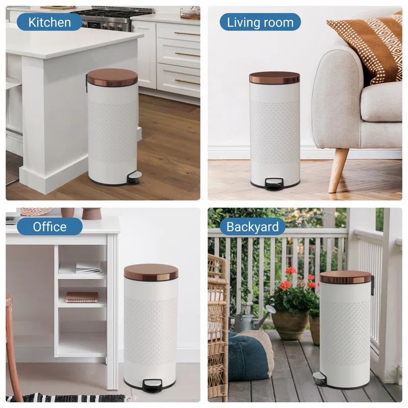 Innovaze Metal Step On Kitchen Trash Can - 8 Gallons