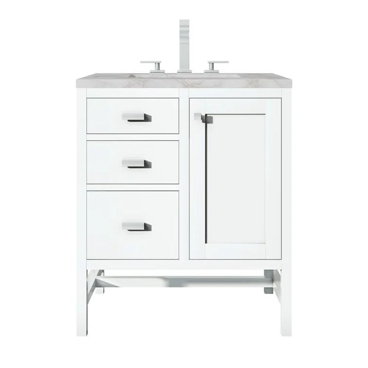 James Martin Vanities Addison 30'' Single Bathroom Vanity with Engineered Quartz Top