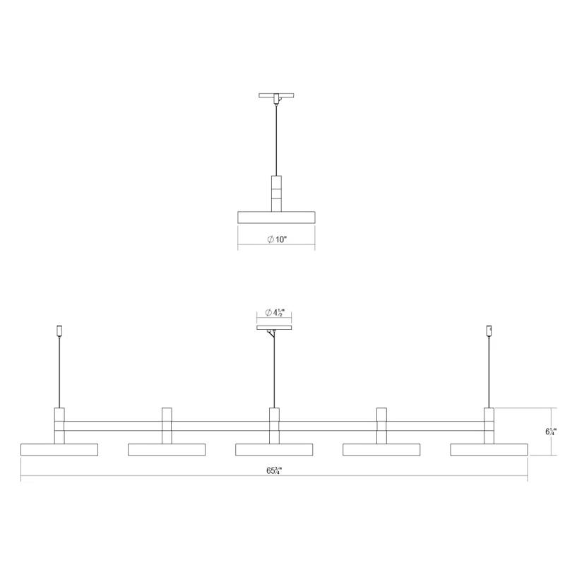 SONNEMAN Systema Staccato 5 - Light LED Kitchen Island Pendant