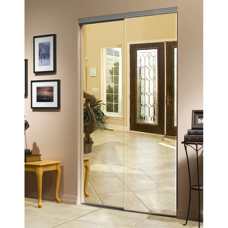 Custom Door and Mirror Solid + Manufactured Wood Mirrored Sliding Closet Doors