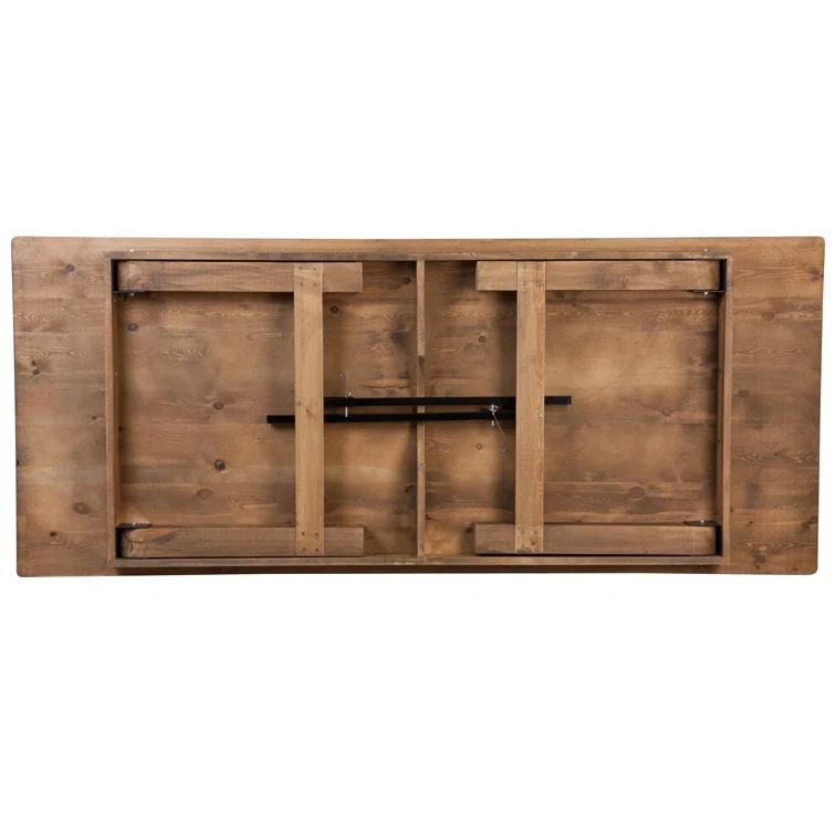 Flash Furniture HERCULES Series Folding Farm Table and Four Bench Set