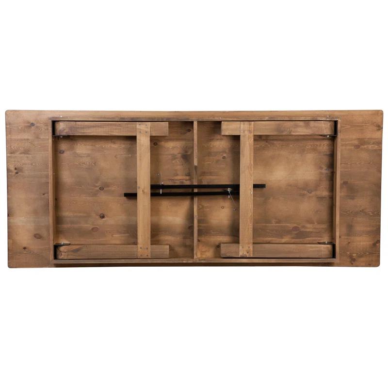 Flash Furniture HERCULES Series Folding Farm Table and Four Bench Set