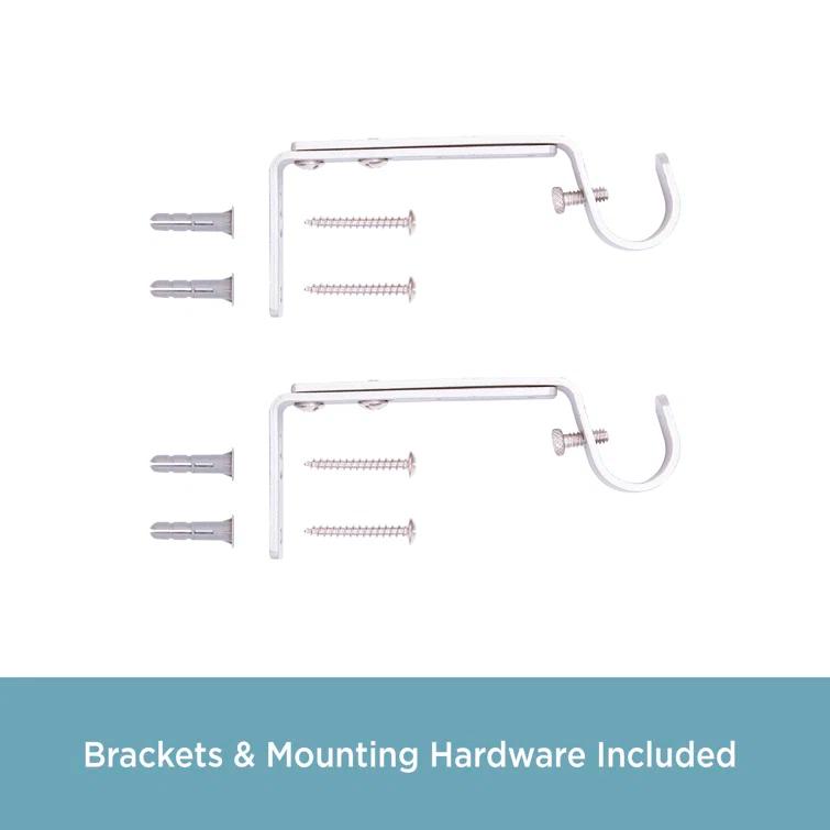 Kenney 3/4" Adjustable Brackets Curtain Rod Brackets